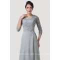 Grace Karin Madre Gris de novias vestidos de gasa vestido de noche de encaje de manga larga CL6247